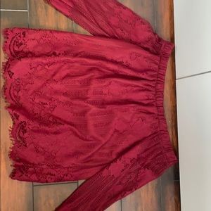 Lace off the shoulder blouse